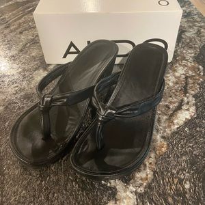 Aldo thong dress wedge shoes